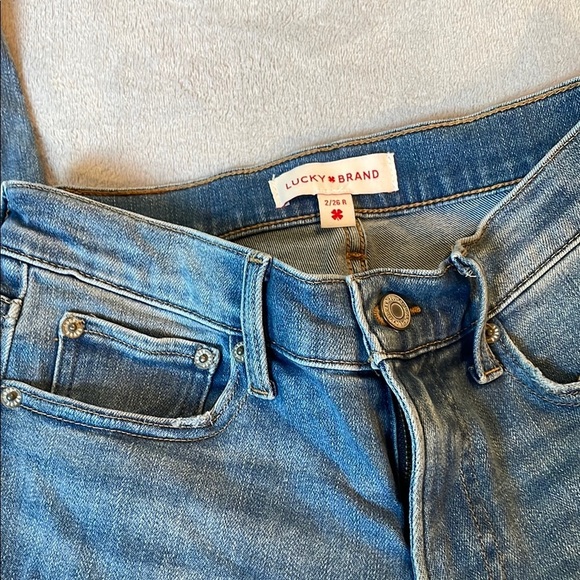 Lucky Brand Blue Skinny Jeans with Vintage Distressing - Picture 2 of 9